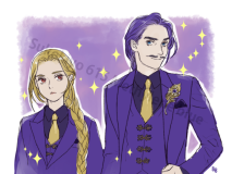 紫スーツの瓚と玲